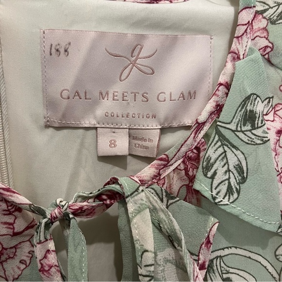 NWT Gal Meets Glam 8 Shelby Mint Green Floral Maxi Dress Ruffle Feminine - Picture 5 of 7